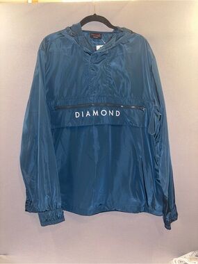 Diamond Supply Co. Teal Windbreaker Anorak size XL